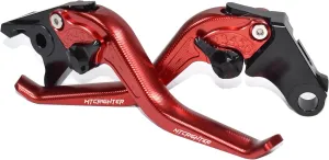 Fishbone Pattern Short Brake Clutch Lever Set Compatible with MV Agusta F3 675/ F3 800 (NOT, AGO, RC, AMG), CNC Aluminum Alloy Made (Red)