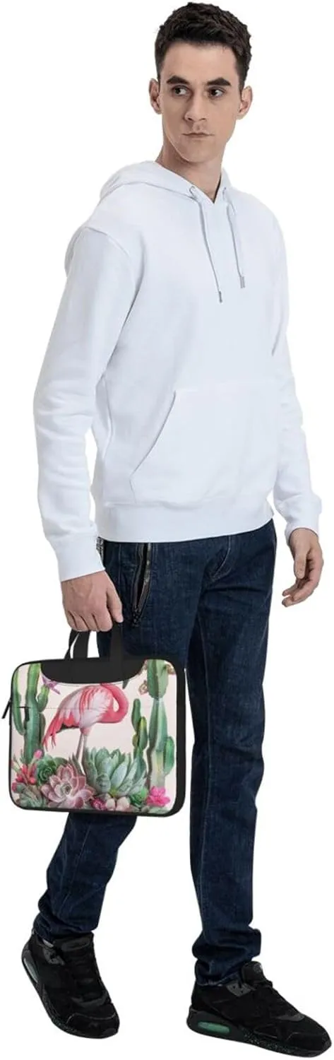 Flamingo Succulents Printed Laptop Tote Bag Travel Business Computer Bag Work Bag for Men Women