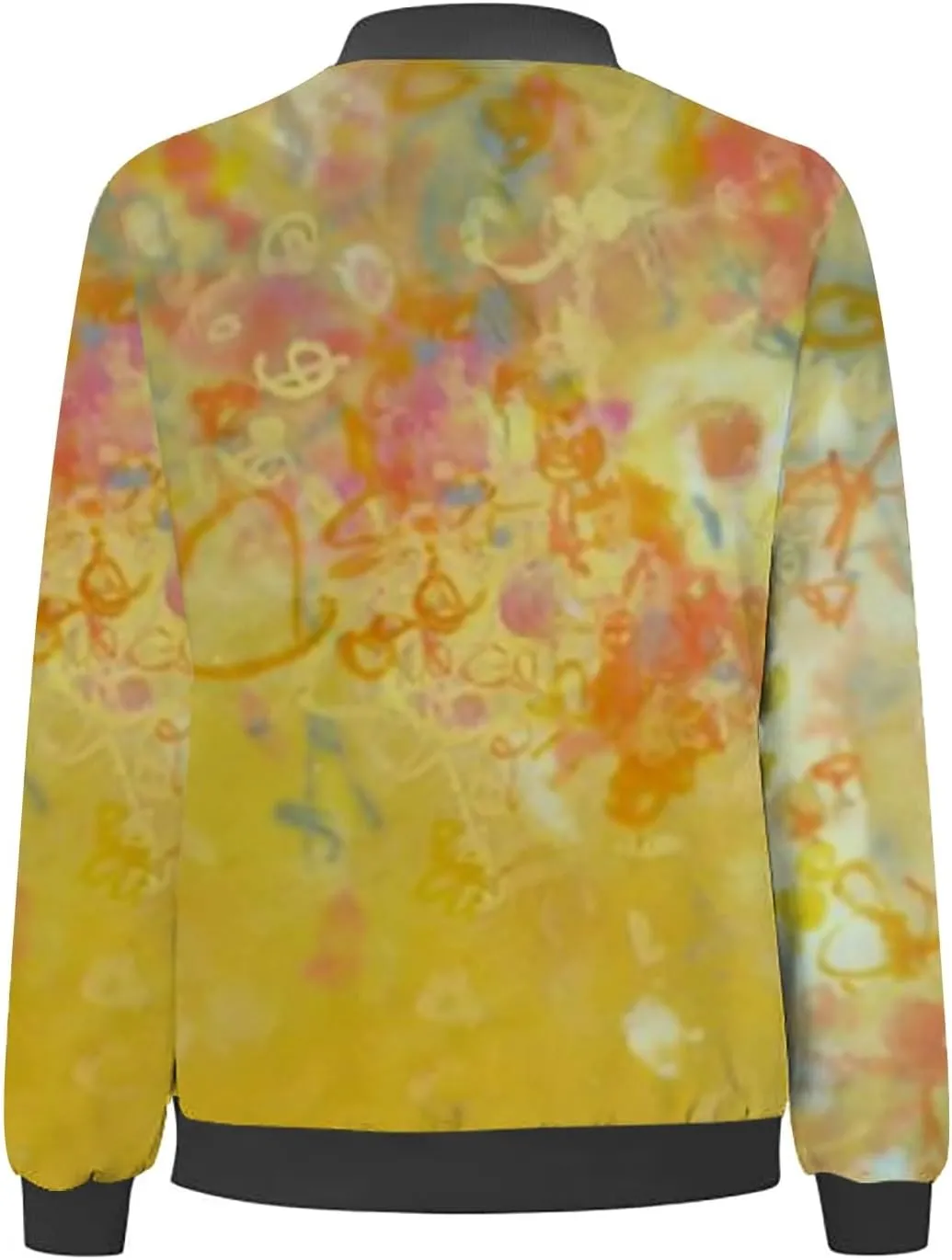 Floral Print Jackets for Women Fall Fashion 2024 Zip Up Y2K Coat Long Sleeve Stand Collar Lightweight