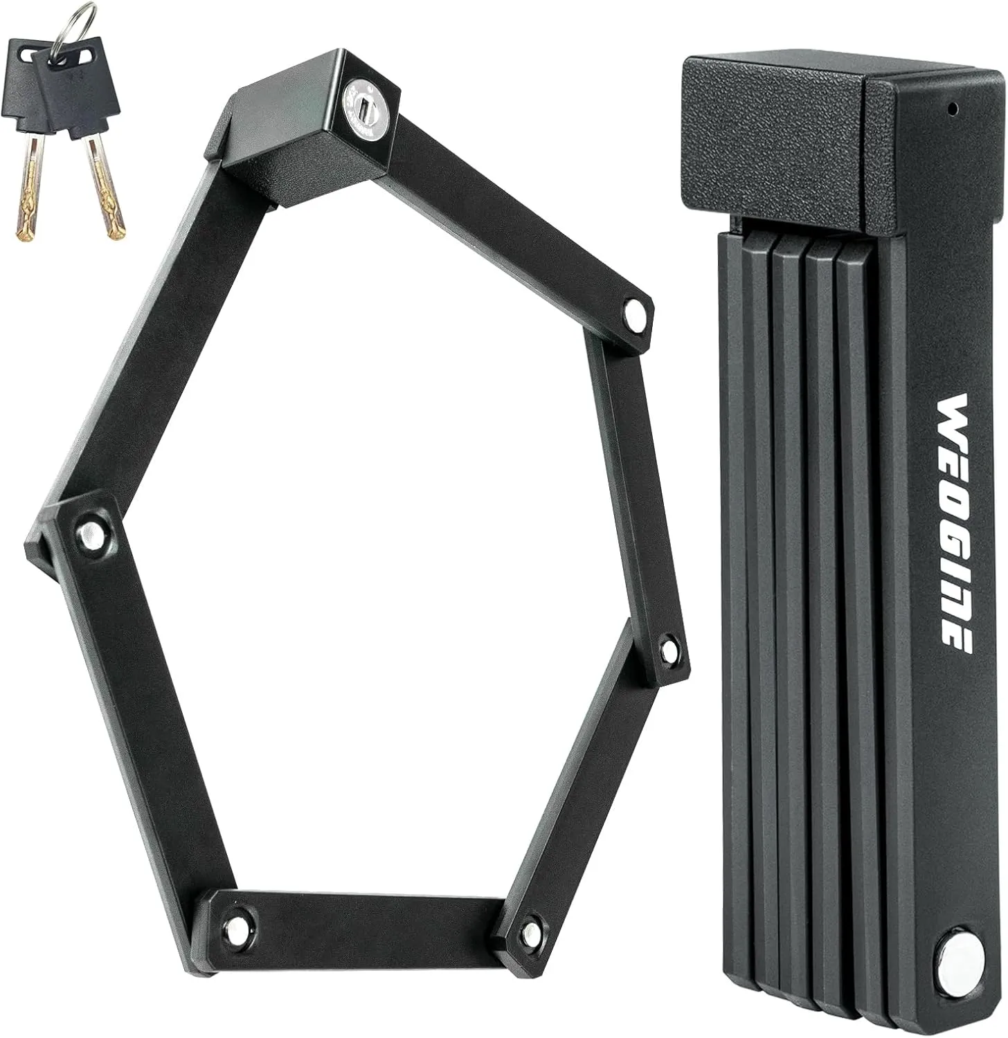 Folding Bike Lock - Award Winning Patented Lightweight High Security Bicycle Lock - Heavy Duty Anti Theft Smart Secure Guard with Key and Case for Bikes or Scooter