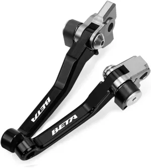 for BETA RR 250 300 350 390 400 430 450 480 498 2T 4T 2013-2022 Motocross Dirt Bike CNC Aluminum Brake Clutch Levers Foldable Lever Motorcycle Pivot Lever Motorcycle Hand Levers(Black)