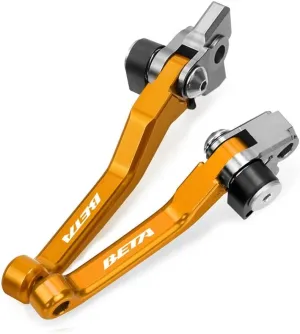 for BETA RR 250 300 350 390 400 430 450 480 498 2T 4T 2013-2022 Motocross Dirt Bike CNC Aluminum Brake Clutch Levers Foldable Lever Motorcycle Pivot Lever Motorcycle Hand Levers(Gold)
