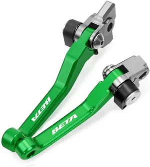 for BETA RR 250 300 350 390 400 430 450 480 498 2T 4T 2013-2022 Motocross Dirt Bike CNC Aluminum Brake Clutch Levers Foldable Lever Motorcycle Pivot Lever Motorcycle Hand Levers(Green)