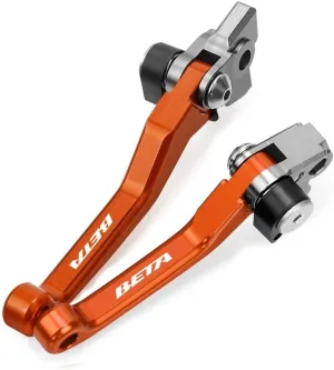 for BETA RR 250 300 350 390 400 430 450 480 498 2T 4T 2013-2022 Motocross Dirt Bike CNC Aluminum Brake Clutch Levers Foldable Lever Motorcycle Pivot Lever Motorcycle Hand Levers(Orange)