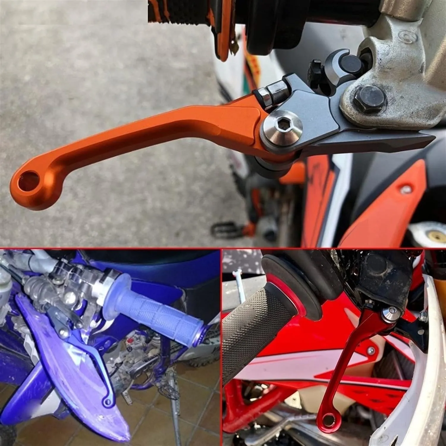 for GASGAS FSE FSR 2003 2004-2009 250EC 300EC Motocross Dirt Bike Brake Clutch Levers Motorcycle Pivot Lever CNC Aluminum Foldable Lever with Logo Three Finger (Color : Blue)