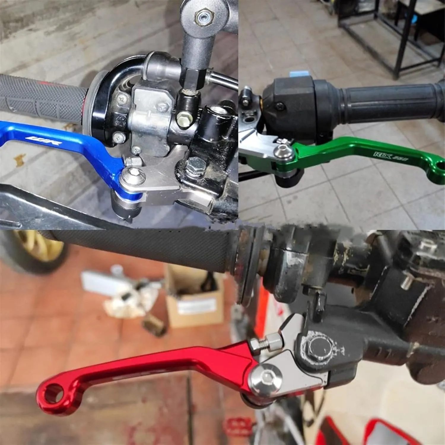 for GASGAS FSE FSR 2003 2004-2009 250EC 300EC Motocross Dirt Bike Brake Clutch Levers Motorcycle Pivot Lever CNC Aluminum Foldable Lever with Logo Three Finger (Color : Blue)