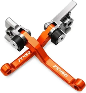 for H&usqvarna FC450 FC 450 2014 2015 Motocross Dirt Bike CNC Aluminum Brake Clutch Levers Foldable Lever Motorcycle Pivot Lever Lever Handle(Orange)