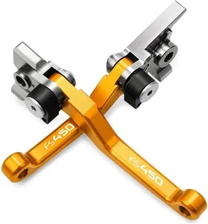 for H&usqvarna FS450 2015 Motocross Dirt Bike CNC Aluminum Brake Clutch Levers Foldable Lever Motorcycle Pivot Lever Lever Handle(Gold)