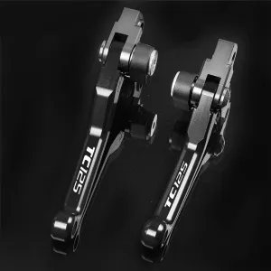 for H&usqvarna TC125 2014 2015 2016 2017 2018 Motocross Dirt Bike CNC Aluminum Brake Clutch Levers Foldable Lever Motorcycle Pivot Lever Lever Handle(Black)