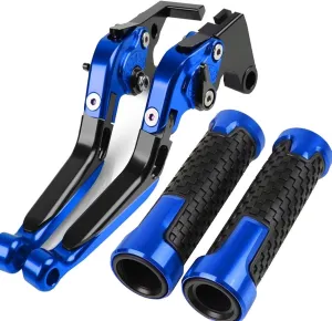 for Hon&da CBF600 CBF 600 2006-2013 2012 Motorcycle Clutch Brake Lever Extendable Adjustable Foldable Levers Handlebar Grips Lever Handle(Blue)