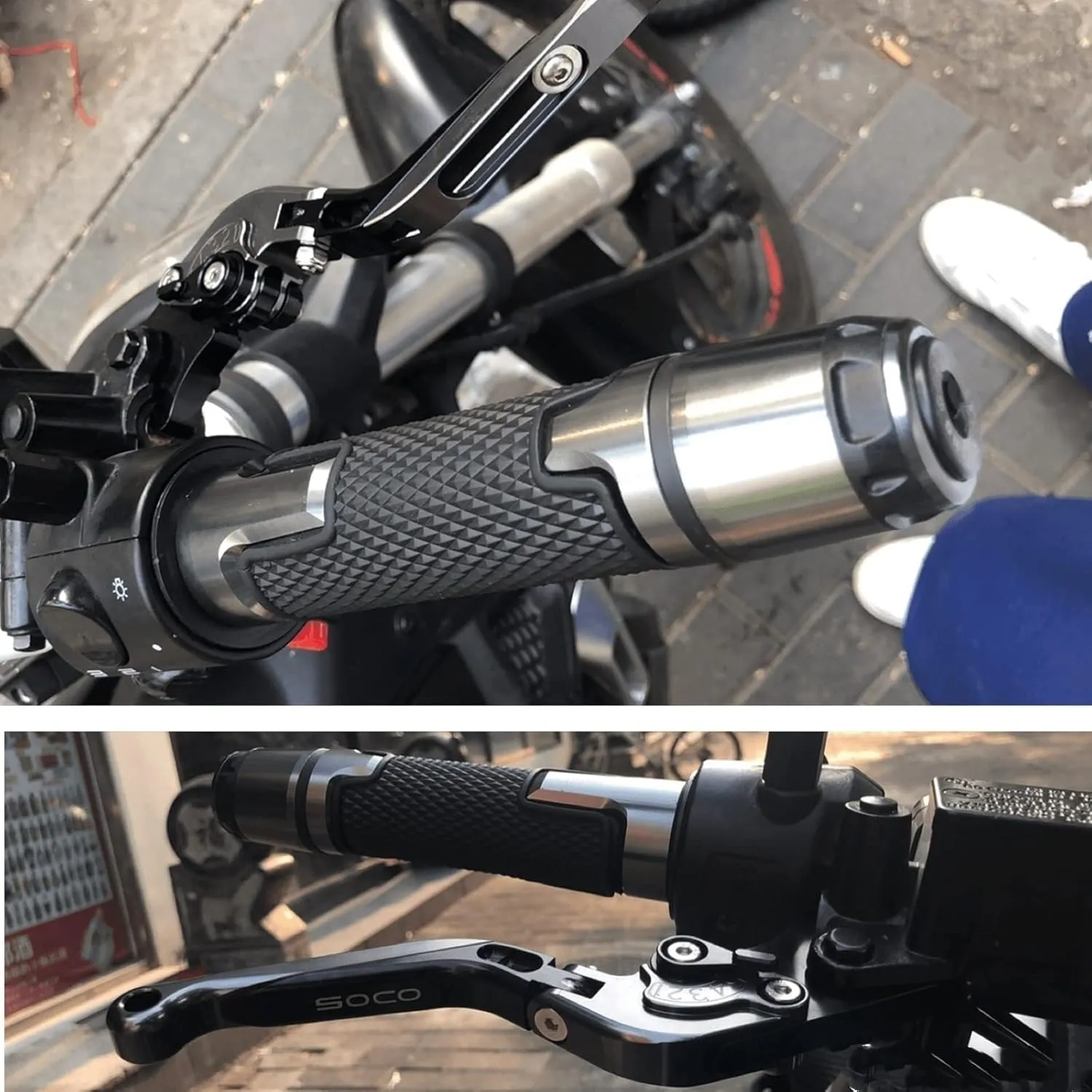 for Hon&da CBF600 CBF 600 2006-2013 2012 Motorcycle Clutch Brake Lever Extendable Adjustable Foldable Levers Handlebar Grips Lever Handle(Green)
