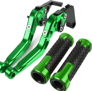 for Hon&da CBF600 CBF 600 2006-2013 2012 Motorcycle Clutch Brake Lever Extendable Adjustable Foldable Levers Handlebar Grips Lever Handle(Green)