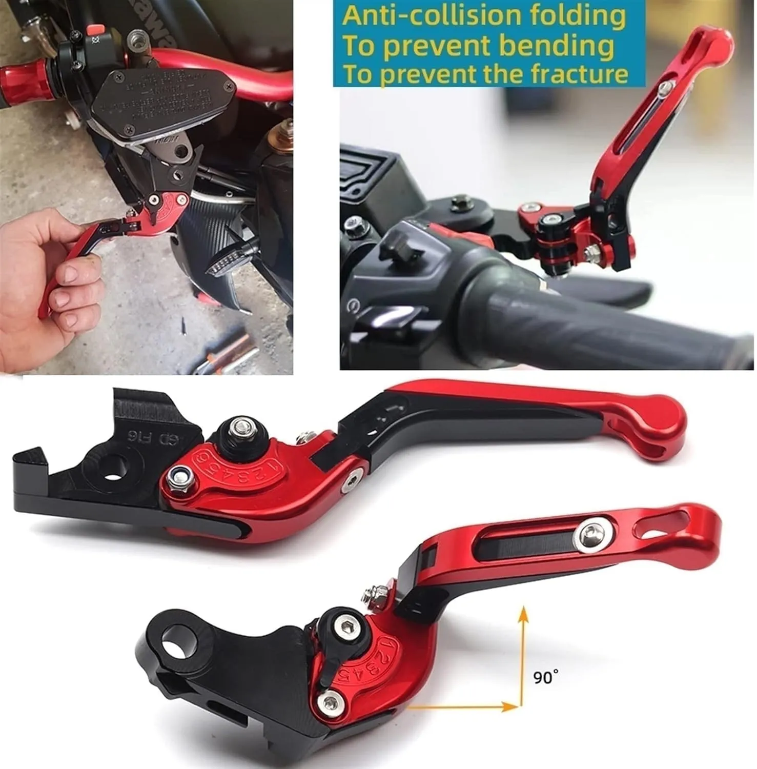 for Hon&da CBF600 CBF 600 2006-2013 2012 Motorcycle Clutch Brake Lever Extendable Adjustable Foldable Levers Handlebar Grips Lever Handle(Green)