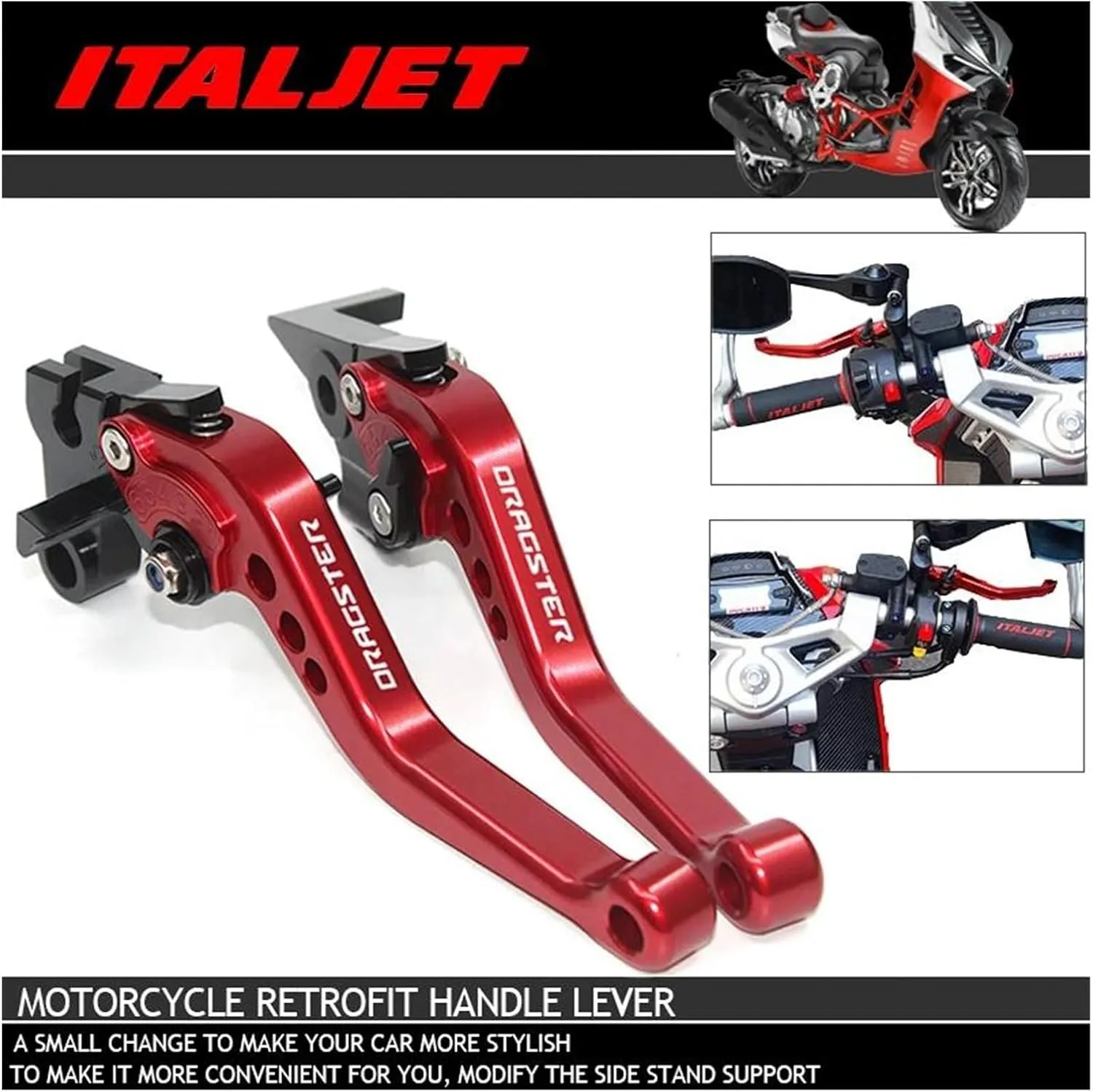 For Italjet Dragster 200 2021 2022 JC200T-9 Motorcycle Retrofit Accessories Handle Lever Brake Clutch Levers (Color : 5)