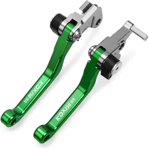 for K&awasaki KDX250SR 1992 1993 1994 Motocross Dirt Bike CNC Aluminum Brake Clutch Levers Foldable Lever Motorcycle Pivot Lever Lever Handle(Green)