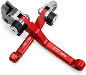 for K&awasaki KX250 2005 2006 2007 2008 Motocross Dirt Bike CNC Aluminum Brake Clutch Levers Foldable Lever Motorcycle Pivot Lever Lever Handle(Red)