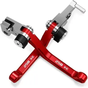 for Suzuki 250XC DJEBEL 250XC 1998-2006 Motocross Dirt Bike CNC Aluminum Brake Clutch Levers Foldable Lever Motorcycle Pivot Lever Lever Handle(Red)