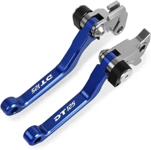for Yama&ha DT125 DT 125 1987-2005 2004 Motocross Dirt Bike CNC Aluminum Brake Clutch Levers Foldable Lever Motorcycle Pivot Lever Lever Handle(Blue)