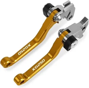 for Yama&ha XG250 Tricker 2004-2010 2009 2008 2007 2006 2005 Motocross Dirt Bike CNC Aluminum Brake Clutch Levers Foldable Lever Motorcycle Pivot Lever Lever Handle(Gold)