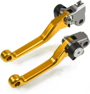 for Yama&ha YZ125 2015 2016 2017 2018 2019 2020 Motocross Dirt Bike CNC Aluminum Brake Clutch Levers Foldable Lever Motorcycle Pivot Lever Lever Handle(Gold)