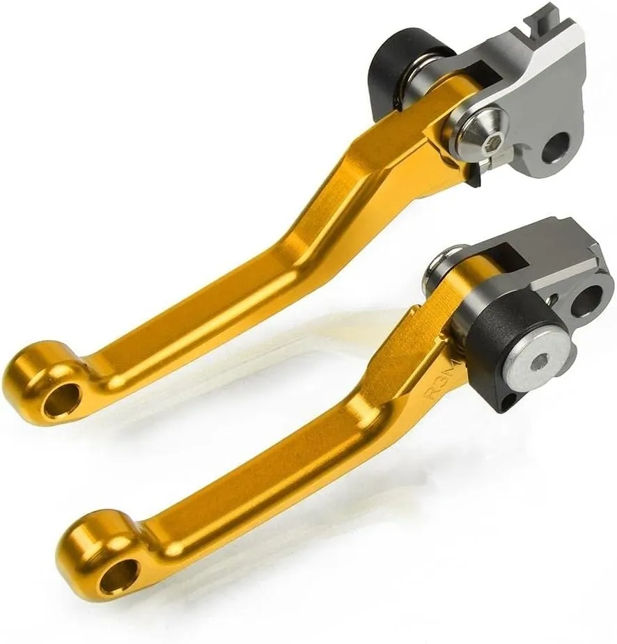 for Yama&ha YZ125 2015 2016 2017 2018 2019 2020 Motocross Dirt Bike CNC Aluminum Brake Clutch Levers Foldable Lever Motorcycle Pivot Lever Lever Handle(Gold)