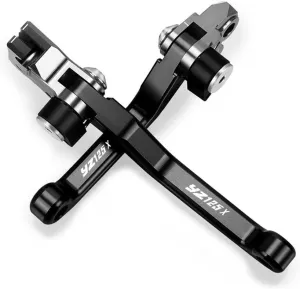 for Yama&ha YZ125X YZ 125X 2017 2018 2019 Motocross Dirt Bike CNC Aluminum Brake Clutch Levers Foldable Lever Motorcycle Pivot Lever Lever Handle(Black)