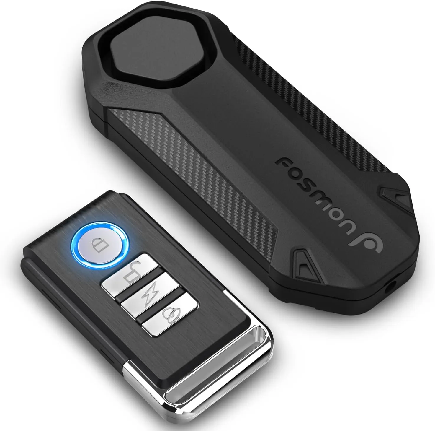 Fosmon 113db Bike Alarm with Remote, Motion Sensor Bicycle SOS Alarm, IP65 Waterproof Anti Theft Alarm System, Wireless Siren for E-Bike, Motorcycle, Scooter, Cart, Trailer