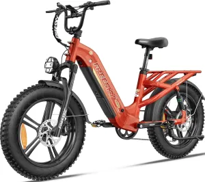 FREESKY Rocky Electric Bike for Adults 1200W Motor,90/105mile Range, 28 MPH Step-Thru Ebike with 48V 20/25Ah Samsung Battery Cell, 20" x 4.0" Fat Tires & Full Suspension Commuter for Men/Women