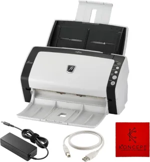Fujitsu FI-6130 Document Scanner Bundle ADF - 1 Year Warranty - Duplex Sheet-Fed Document Scanner with 24, USB 2.0 Cable & Microfiber Cleaning Cloth (Renewed) (FI-6130)