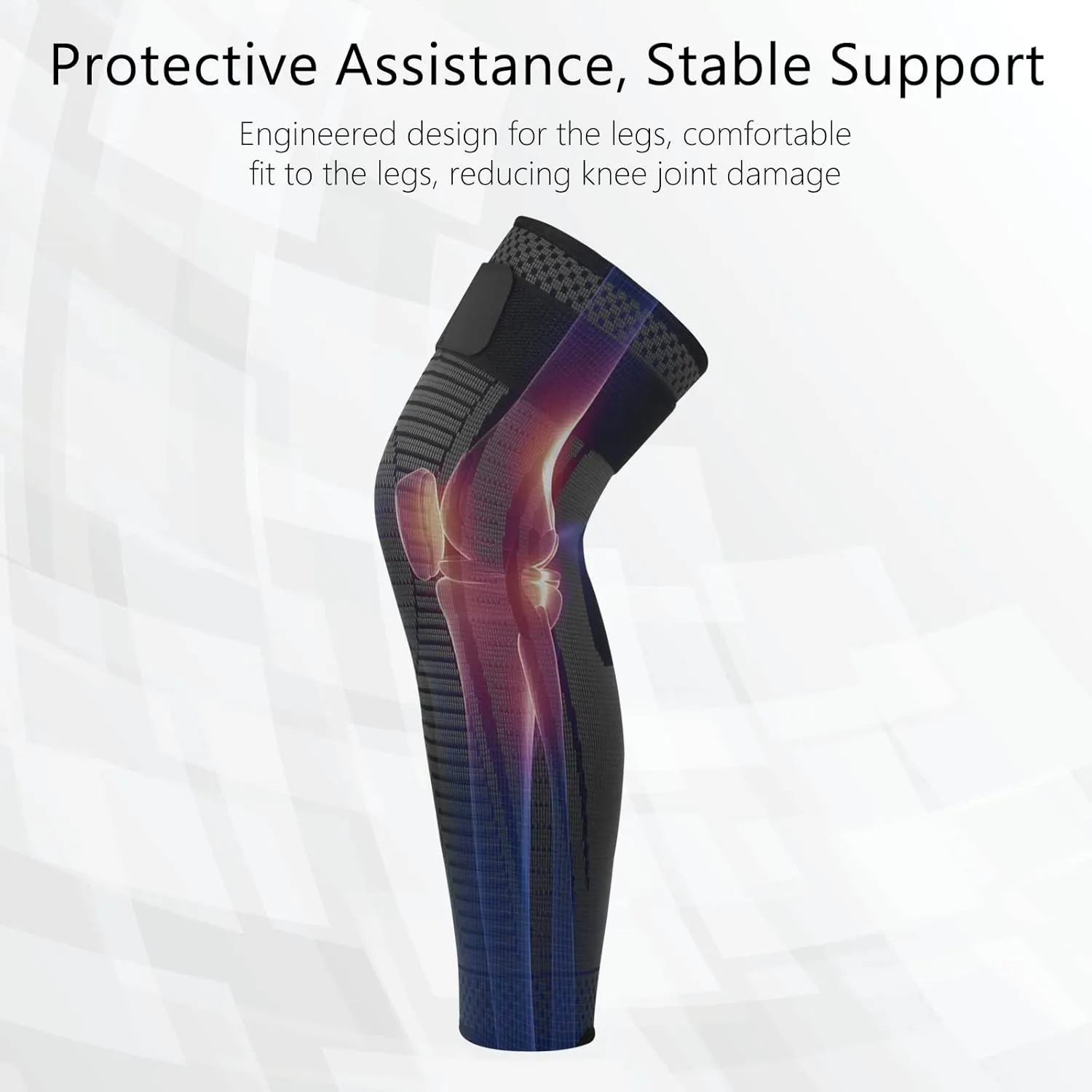 Full Leg Compression Sleeves 2 Pack Long Knee Support for Men and Women for ACJ, Meniscus Tear, Arthritis