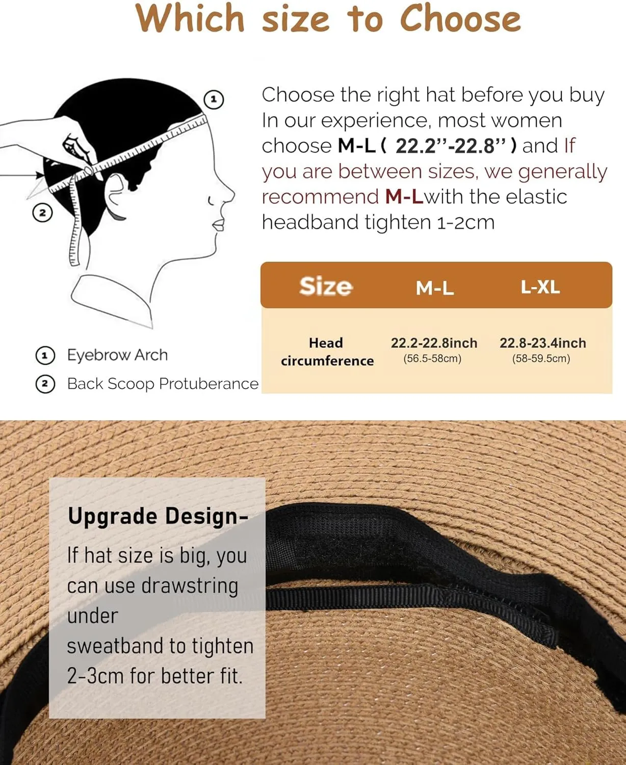 FURTALK Panama Hat Sun Hats for Women Men Wide Brim Fedora Straw Beach Hat UV UPF 80 