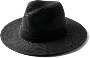 FURTALK Panama Hat Sun Hats for Women Men Wide Brim Fedora Straw Beach Hat UV UPF 80 