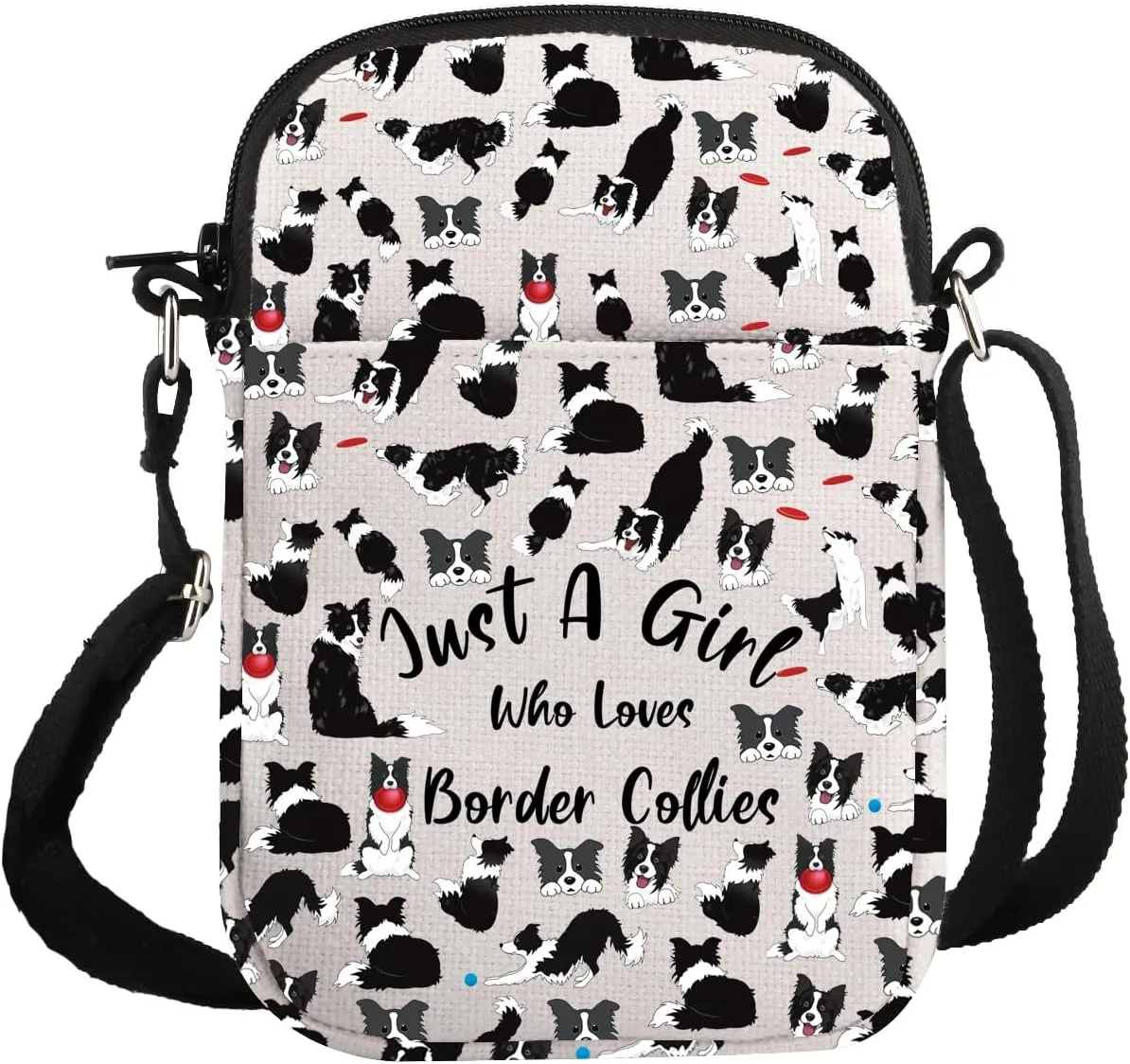 G2TUP Border Collie Lover Gift Who Loves Border Collie Makeup Bag Border Collie Mom Cosmetic Bag Border Collie Gift for Women (Border Collie S)