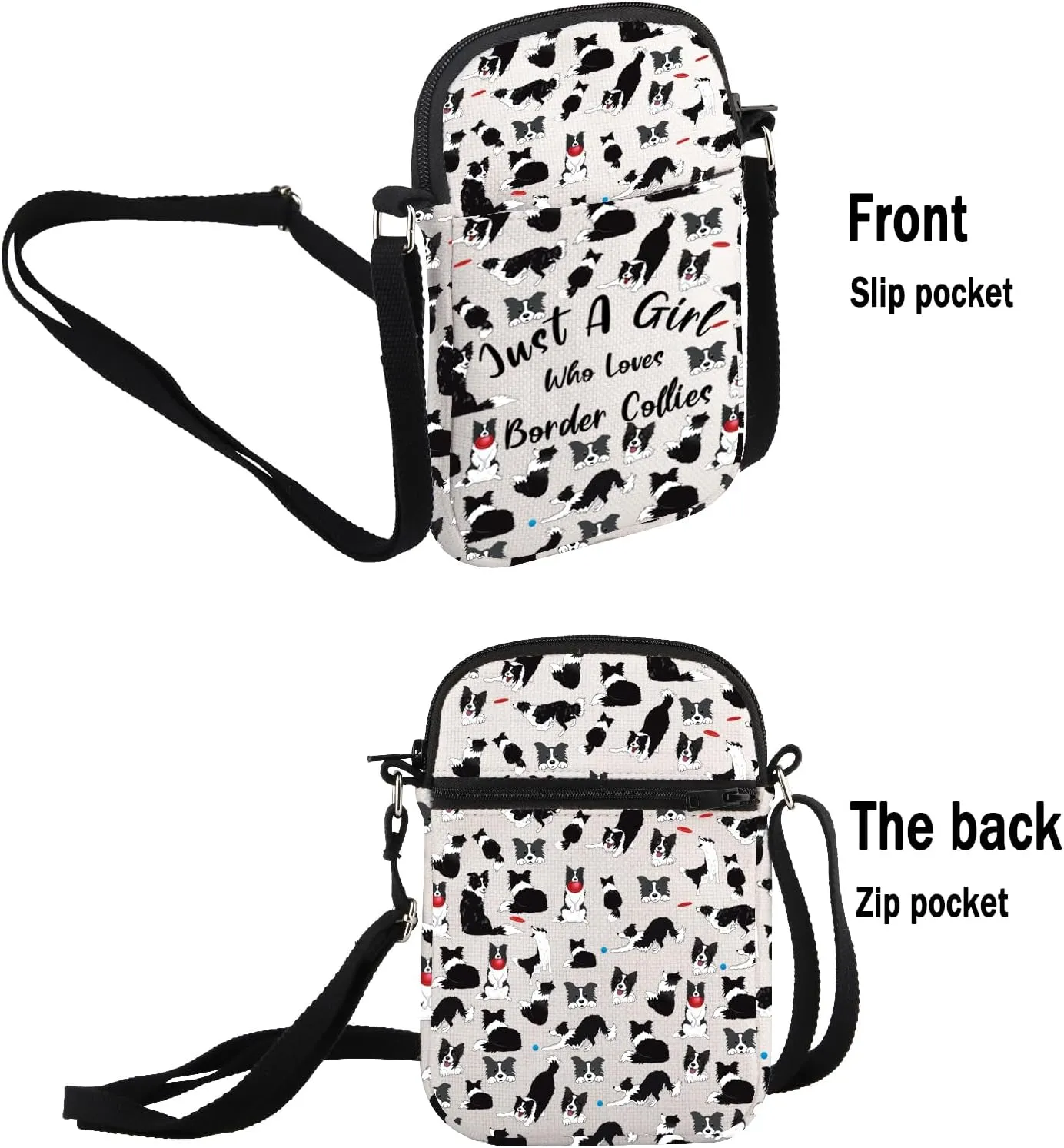 G2TUP Border Collie Lover Gift Who Loves Border Collie Makeup Bag Border Collie Mom Cosmetic Bag Border Collie Gift for Women (Border Collie S)