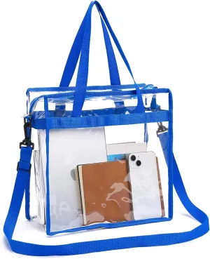 GAEKEAO Clear Bag Stadium Approved Tote Bag with Adjustable Strap and Zipper Closure Shoulder Bag