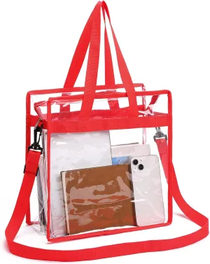 GAEKEAO Clear Bag Stadium Approved Tote Bag with Adjustable Strap and Zipper Closure Shoulder Bag