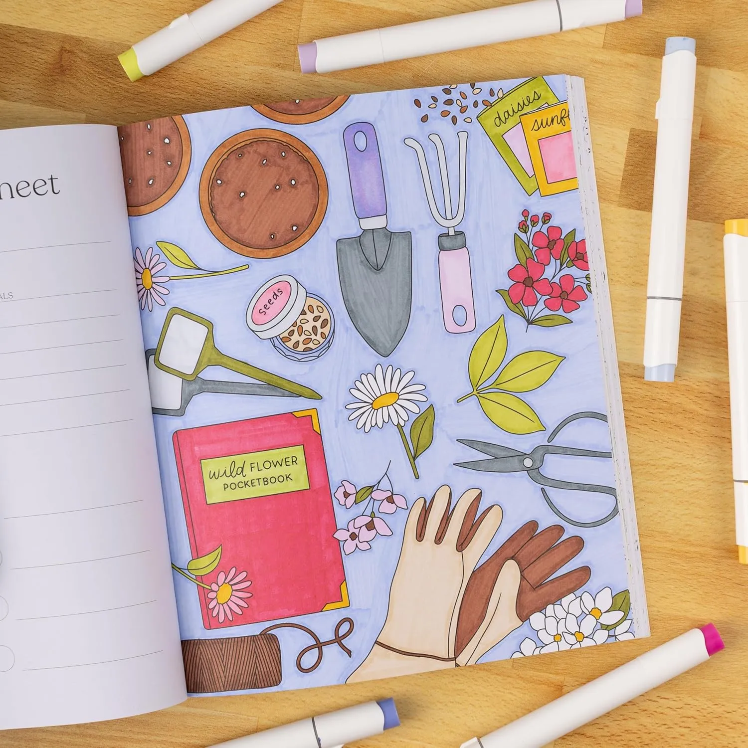 Garden Avenue Coloring Book, 8.5x10 inches, 40 Coloring Pages by Elyse Breanne Design
