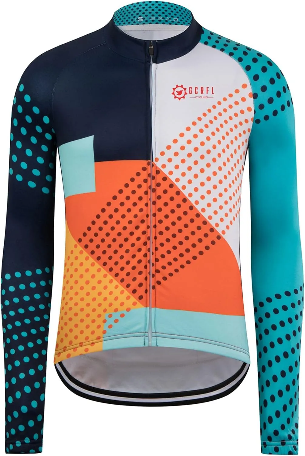GCRFL Men's Cycling Jersey Long Sleeve Biking Shirt with 3 1 Zipper Pocket Breathable Quick Dry Bicycle Jersey