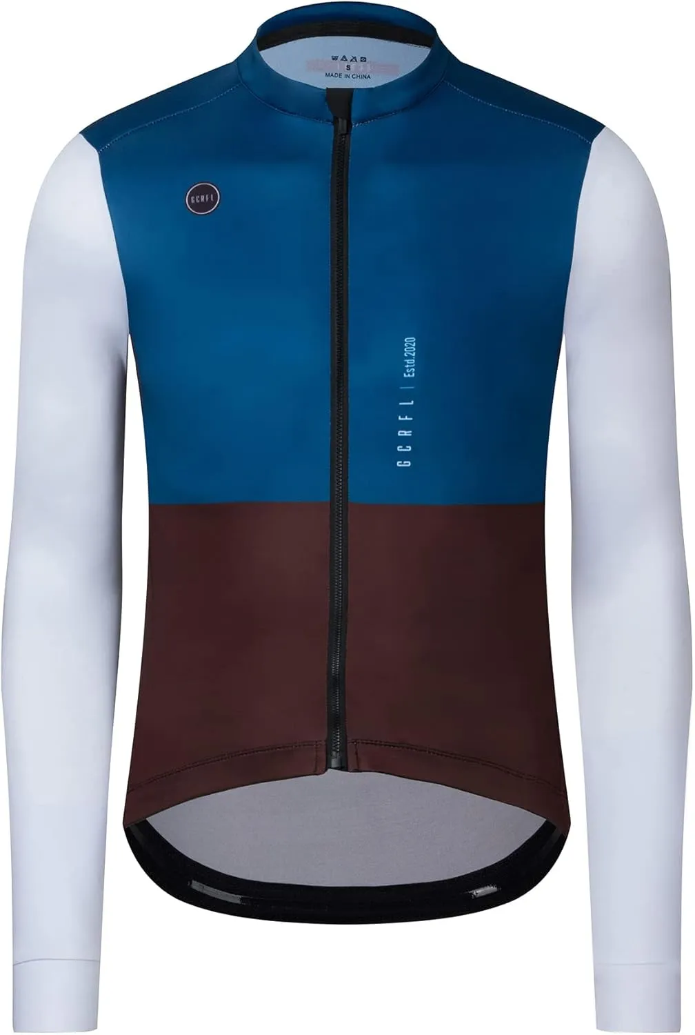 GCRFL Men's Cycling Jersey Long Sleeves Road Bike Jersey Shirt Cycling Tops, Zipper Pocket Lightweight PRO Race Fit UPF 50 