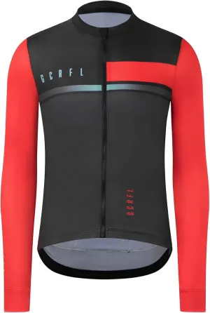 GCRFL Men's Cycling Jersey Long Sleeves Road Bike Jersey Shirt Cycling Tops, Zipper Pocket Lightweight PRO Race Fit UPF 50 