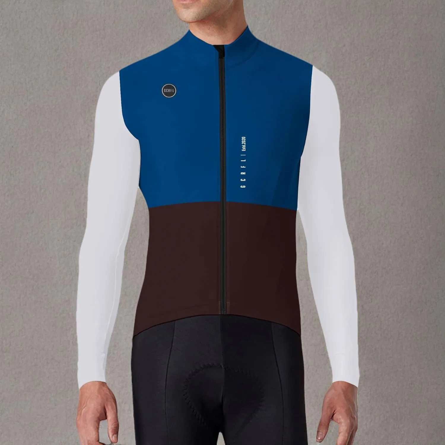 GCRFL Men's Cycling Jersey Long Sleeves Road Bike Jersey Shirt Cycling Tops, Zipper Pocket Lightweight PRO Race Fit UPF 50 