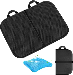 Gel Seat Cushion (16.5" x 12") – Portable & Foldable Travel Cushion for Airplane, Stadium, Camping, Movies, & Garden – Relieves Sedentary Pain, Supports Long Sitting Periods