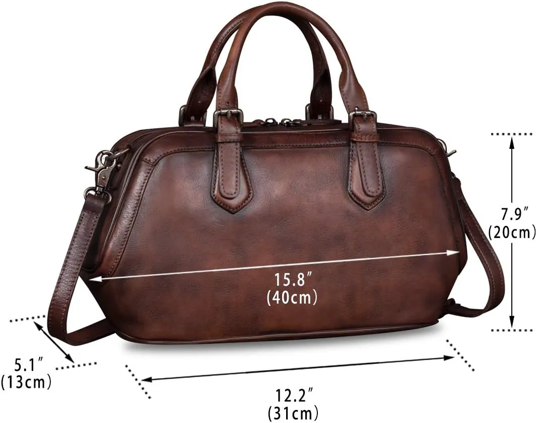Genuine Leather Purse and Handbag for Women Fashion Handmade Leather Top Handle Purses Satchel Bags Shoulder Bag Strap