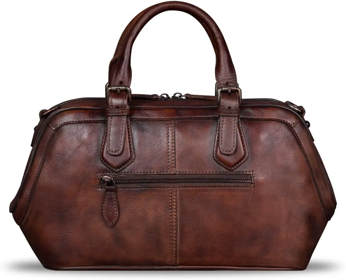Genuine Leather Purse and Handbag for Women Fashion Handmade Leather Top Handle Purses Satchel Bags Shoulder Bag Strap