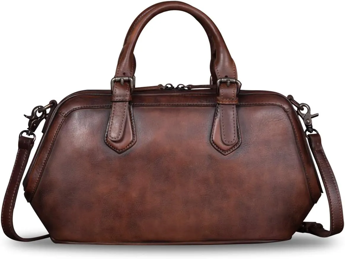 Genuine Leather Purse and Handbag for Women Fashion Handmade Leather Top Handle Purses Satchel Bags Shoulder Bag Strap