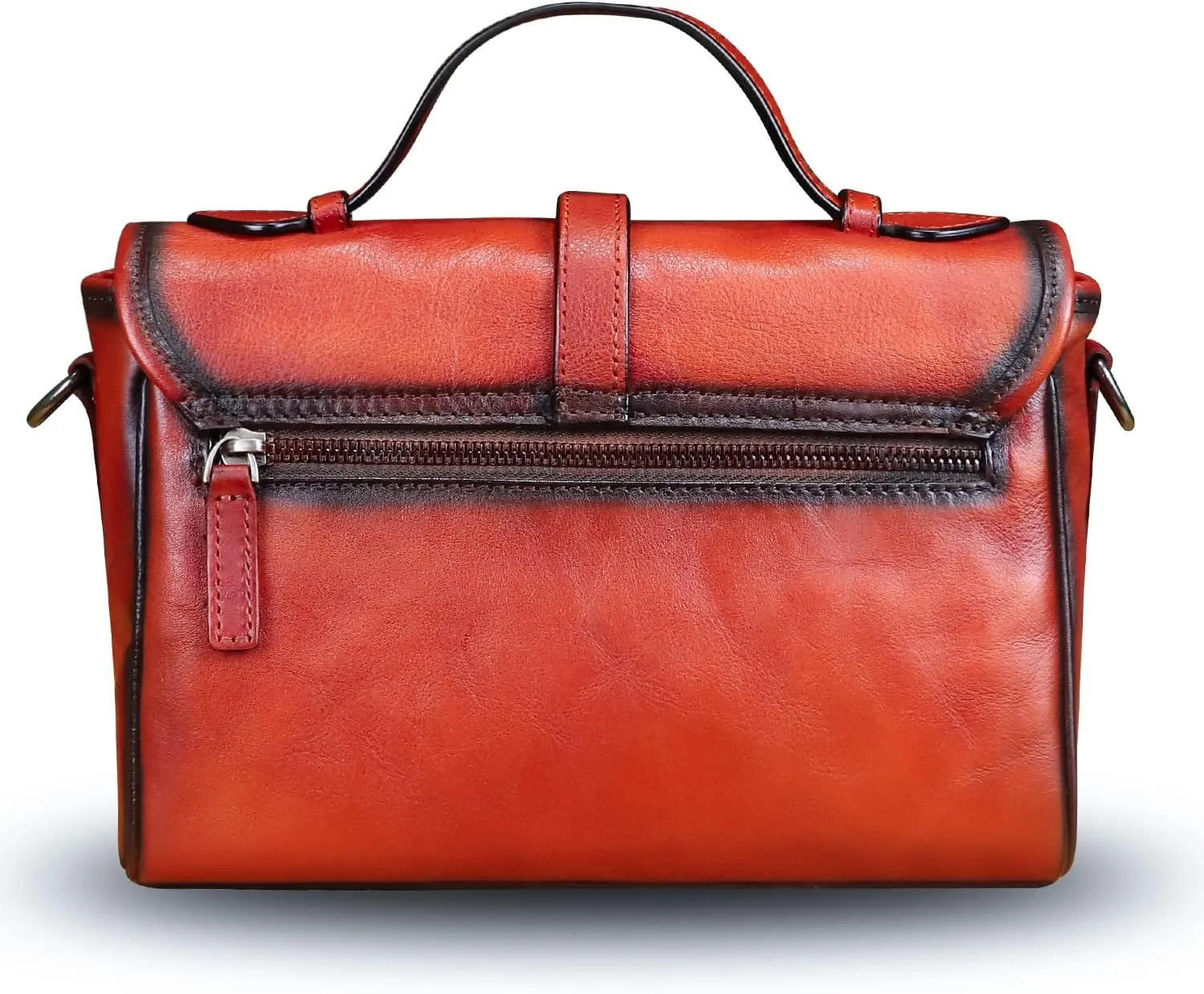 Genuine Leather Purse and Handbag for Women Vintage Handmade Leather Top Handle Purses Satchel Shoulder Bags with Strap