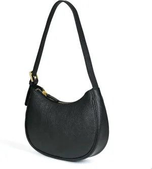 Genuine Leather Shoulder Bag for Women Mini Clutch Purse Tote Handbag with Zipper Closure Small Crossbody Bag