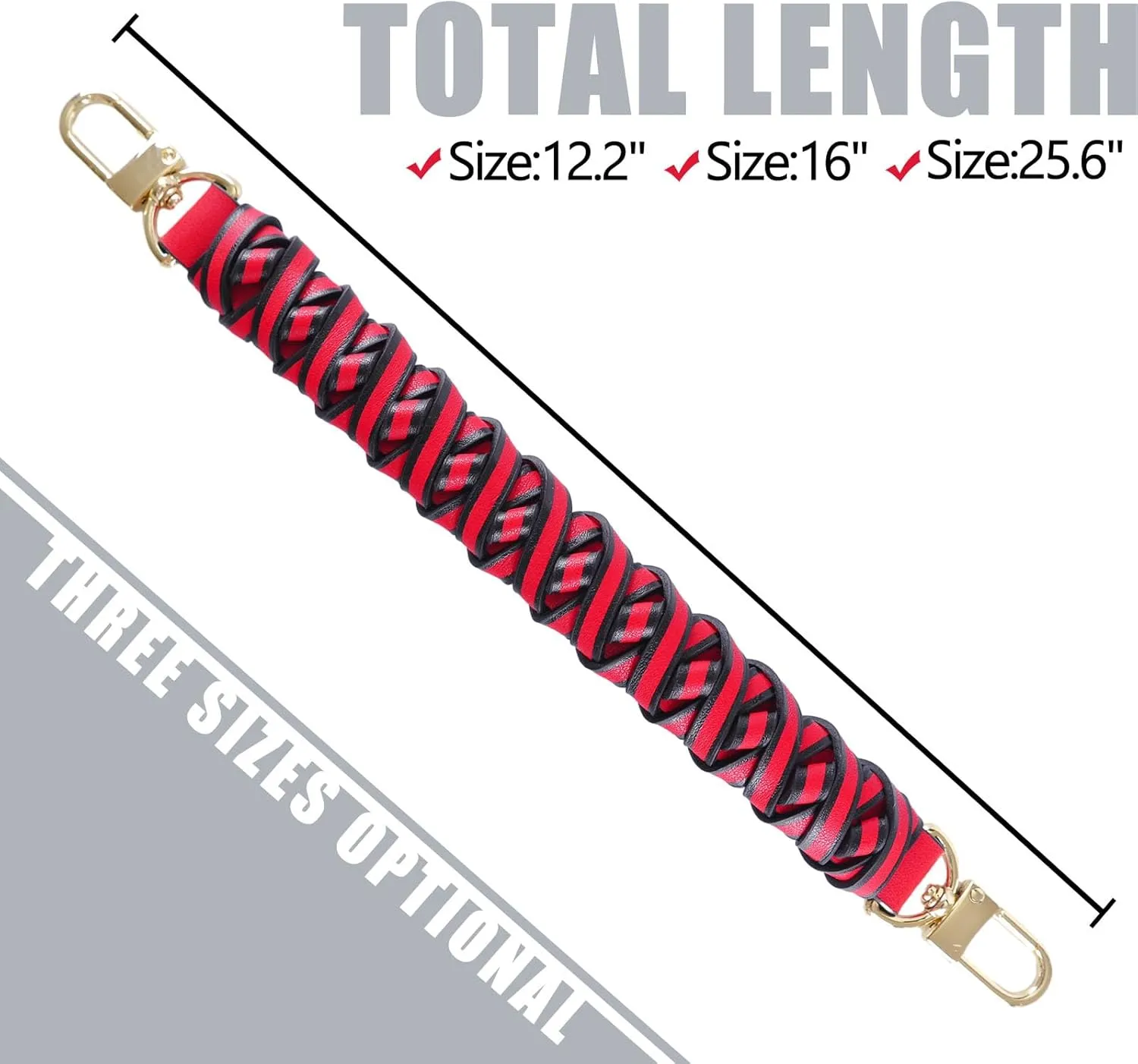 Genuine Vachetta Leather Braided Handle Compatible for Beaubourg Hobo Top Handle Neonoe Strap (12.2" L, Red)