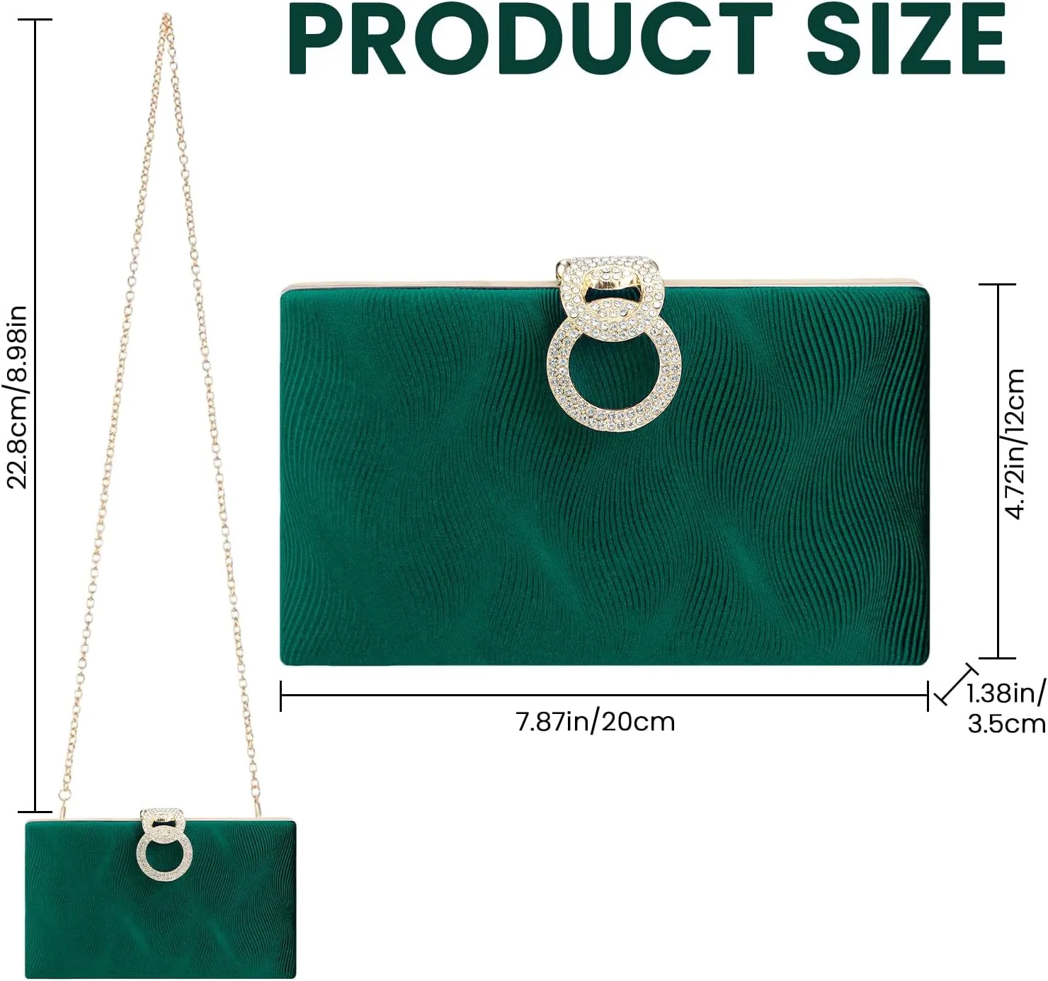 Gets Evening Clutch Purses for Women Handbags for Formal Bridal Wedding Party Cocktail Prom Small Crossbody Bag with Chain