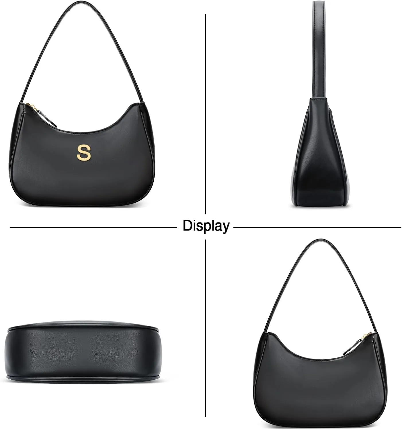 Gift for Women Shoulder Bag Clutch Tote HandBags Purses for Women with Gold Initials